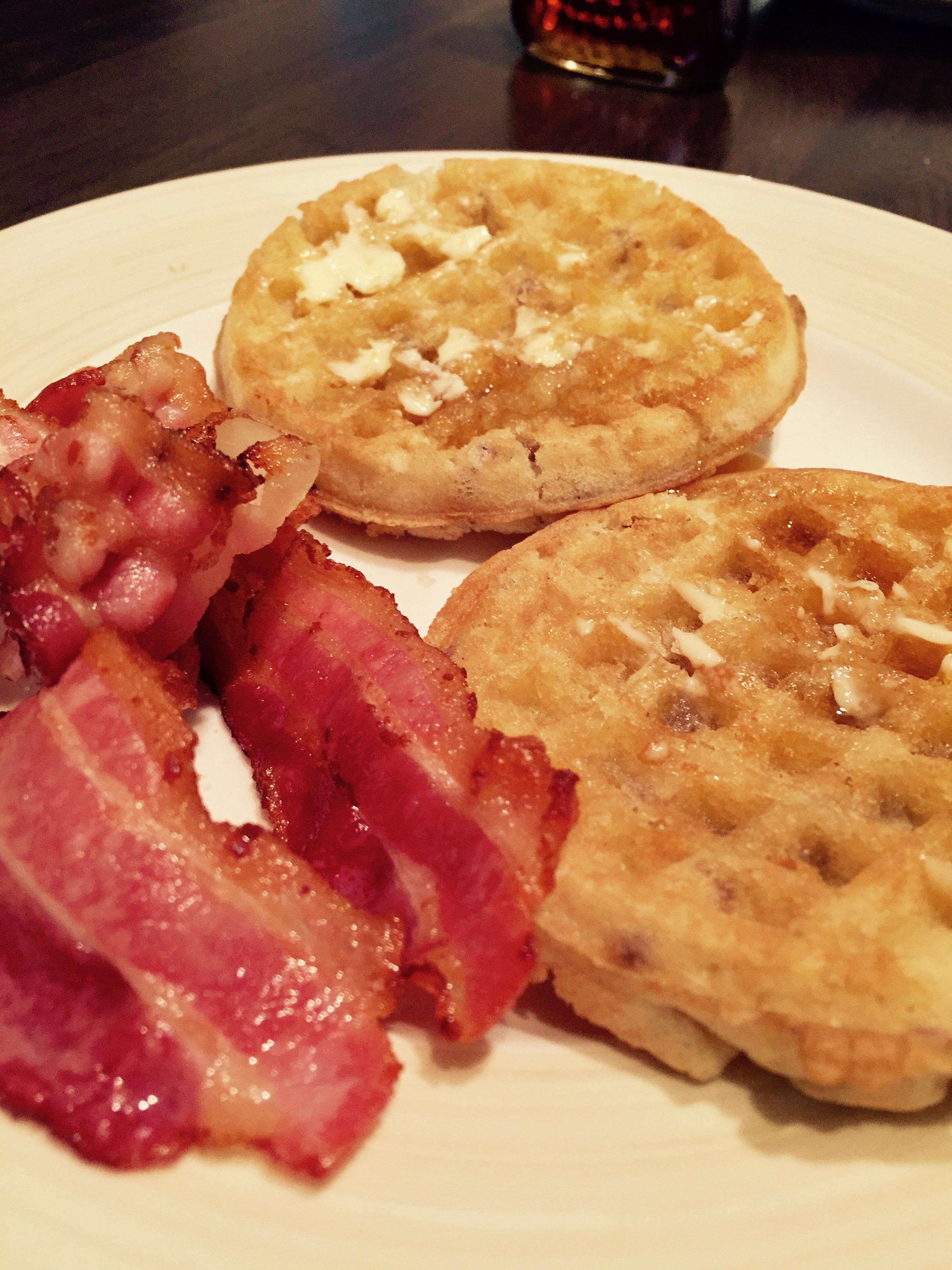 Waffles and bacon