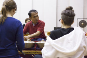 Pak Asnawa teaching reyong